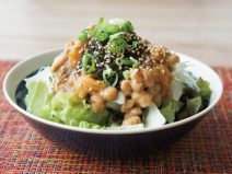 もずくなめ茸ごまネギ納豆イタリアンサラダ