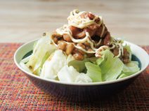 島みかんスパイスマヨいか納豆イタリアンサラダ