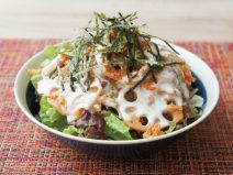 海苔れんこんフライドオニオン納豆スモークシーザーサラダ