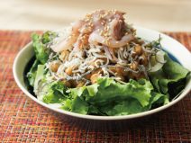 いかの塩辛じゃこ納豆塩昆布サラダ