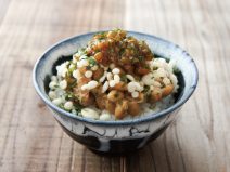 天かすもろみアオサ納豆麦ごはん