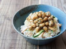 わさび納豆はるさめ十六雑穀ごはん