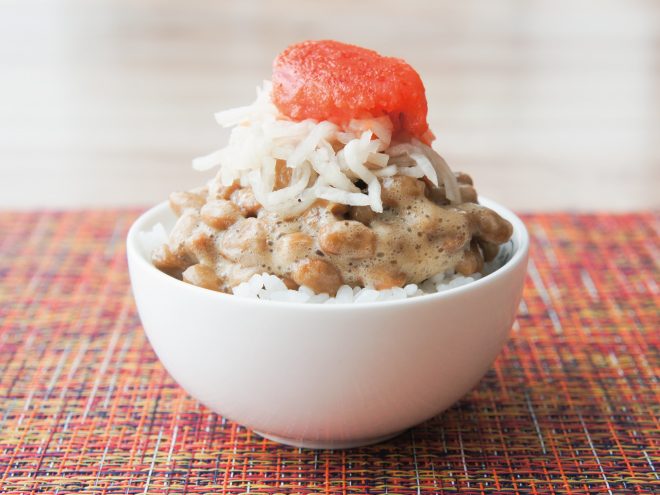 めんたいなます納豆麦ご飯